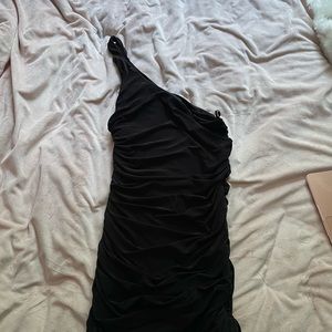 Black one shoulder dress